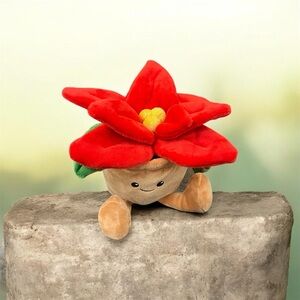 Charming Red Floral Plush Toy